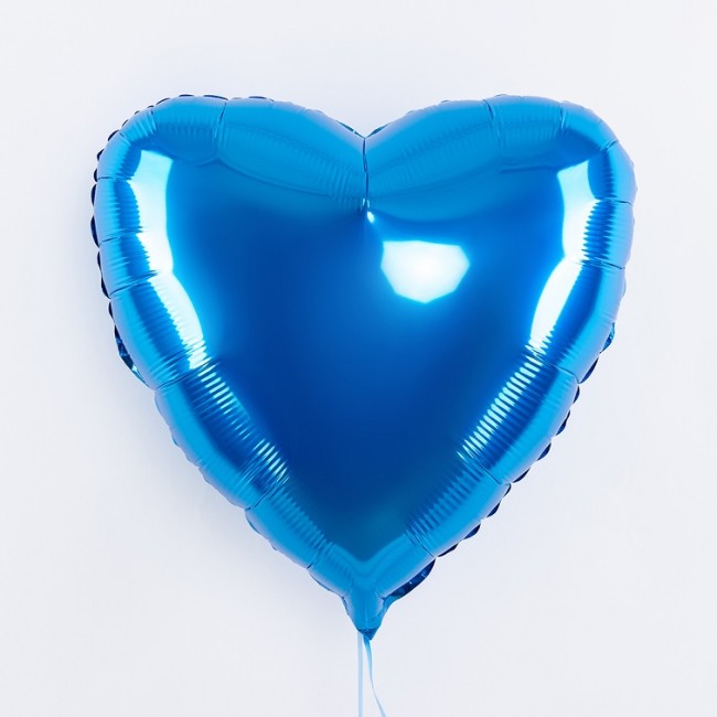 Fm (18''/45 см) /СЕРДЦЕ Металлик Blue, 1 шт.