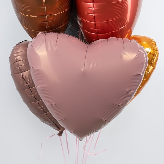 Ag (19''/48 см) Сердце, Пустынная роза, Бохо, 1 шт.