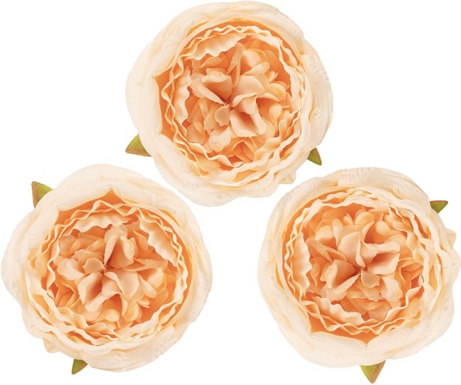 Пионовидная роза (бутон), искусственная, Кремовый, 9 см, 3 шт. в упак.