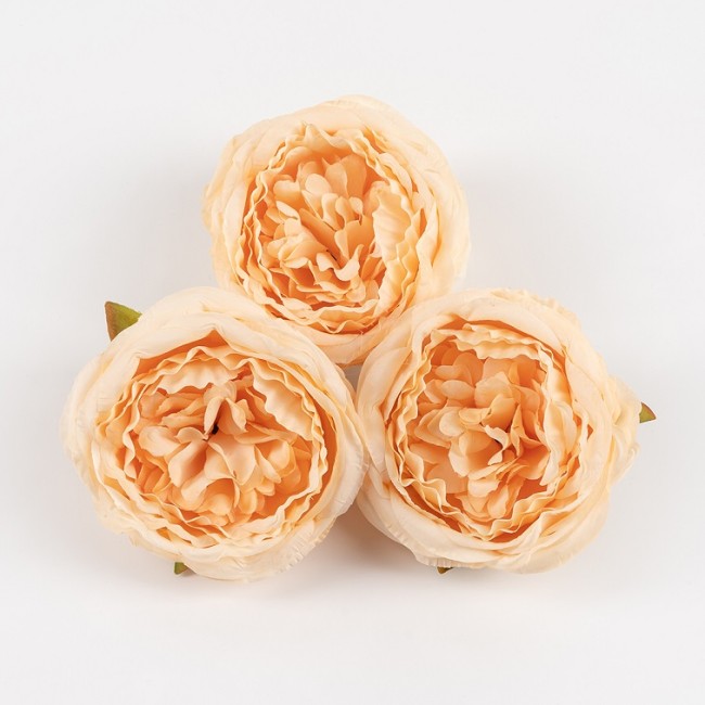 Пионовидная роза (бутон), искусственная, Кремовый, 9 см, 3 шт. в упак.