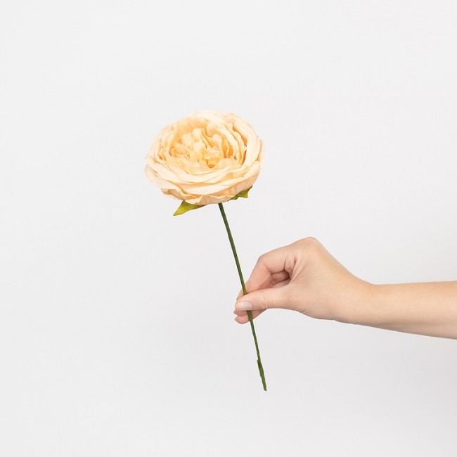 Пионовидная роза (бутон), искусственная, Кремовый, 9 см, 3 шт. в упак.