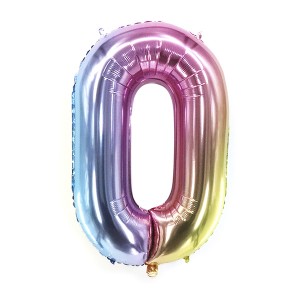 Y (40''/102 см) Фигура Цифра 0 Радужная, 1 шт.