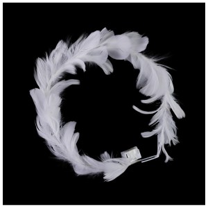 Ободок светящийся с перьями белый/G