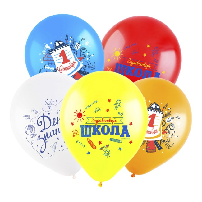 Dec (12''/30 см) 1 сентября, Ассорти Пастель, 50 шт.