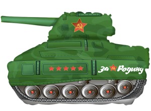 Fm (12''/30 см) Мини-фигура, Танк Т-34, Зеленый, 5 шт.