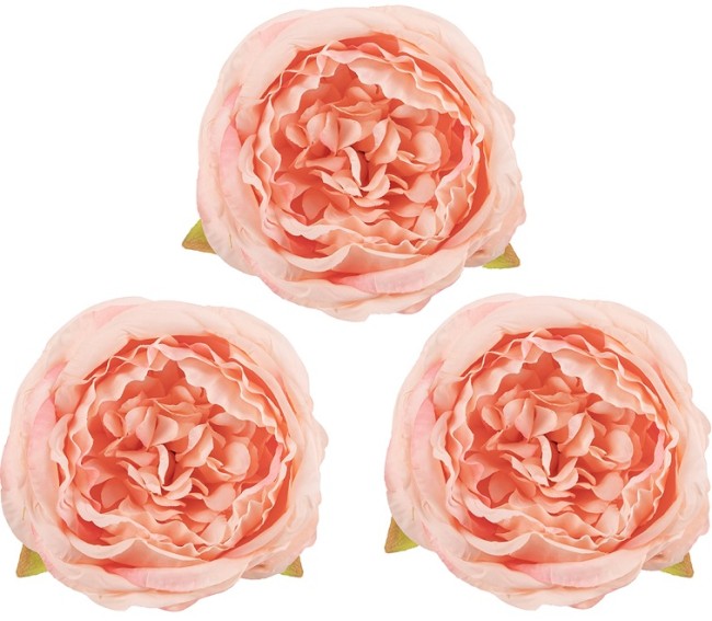 Пионовидная роза (бутон), искусственная, Розовый, 9 см, 3 шт. в упак.