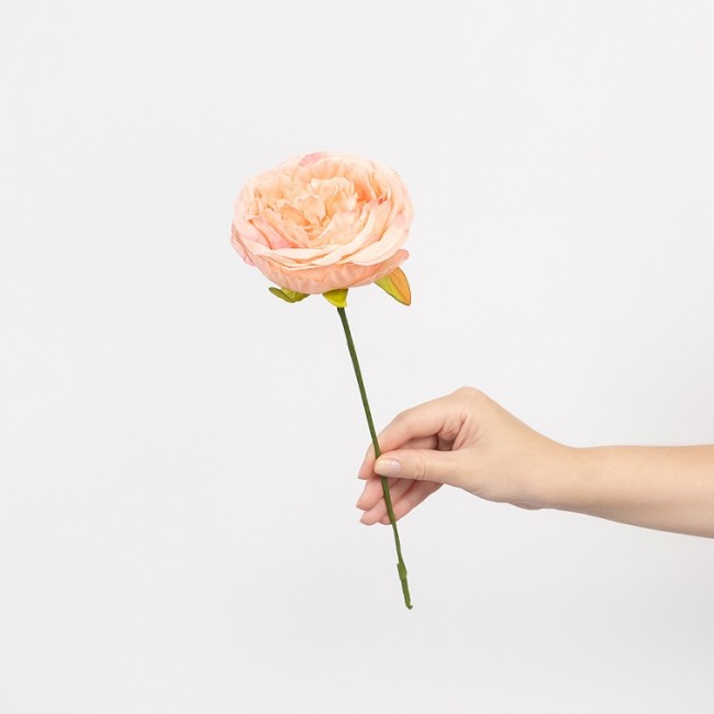 Пионовидная роза (бутон), искусственная, Розовый, 9 см, 3 шт. в упак.