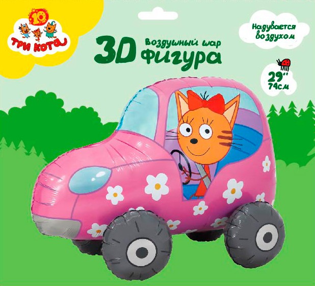 Fa 3D (29''/74 см) Фигура, Три Кота, Карамелька в машинке, 1 шт. в уп.
