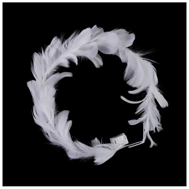 Ободок-венок светящ с перьями разноцв/G