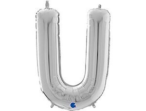 Gr БУКВА "U" (26"/66 см) Silver (1 шт.)