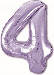 Ag (40"/102 см) Цифра, 4, Slim, Сиреневый, в упаковке 1 шт.