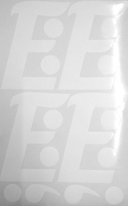 Наклейки буквы 13 см "Е"/"Ё" белые, 1 лист