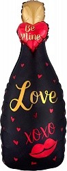 Fa (33"/84 см) Фигура, Бутылка, Шампанское "Love", Черный/Красный, 1 шт.