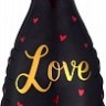 Fa (33"/84 см) Фигура, Бутылка, Шампанское "Love", Черный/Красный, 1 шт.