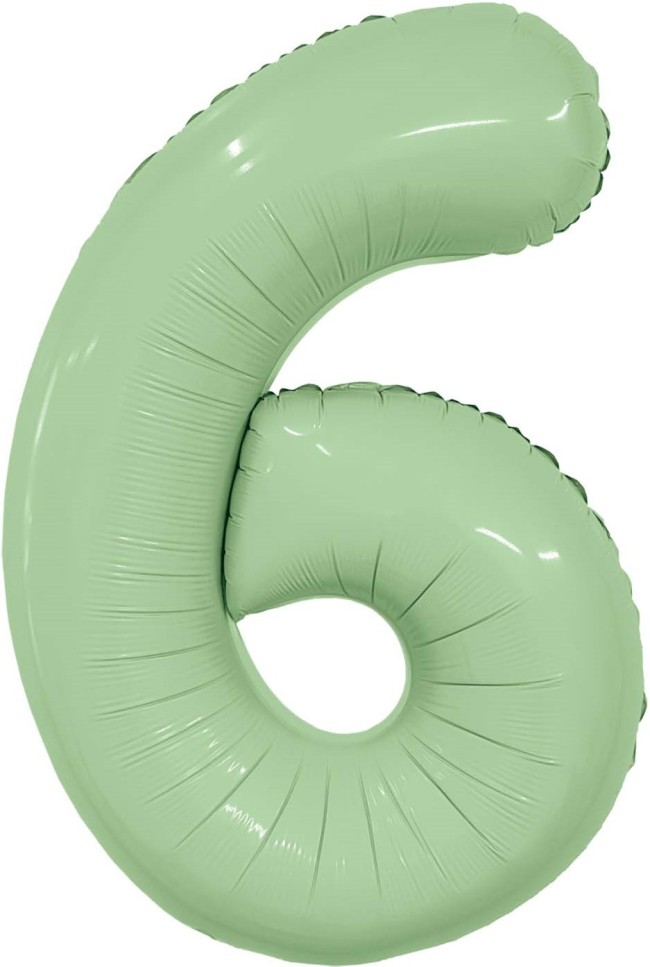 Ag (40''/102 см) Цифра, 6, Slim, Олива, в упаковке 1 шт.