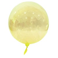 Y (18"/46 см) Сфера 3D, Deco Bubble, Жёлтый, Кристалл, 1 шт.