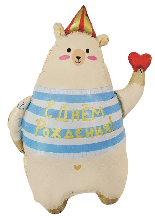 Fa (31''/79 см) Фигура, Мишка с сердечком, 1 шт. в уп.