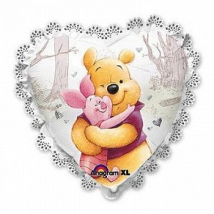 Аn (32''/81 см) Сердце, Винни Пух Кружева, в упак. 1 шт.
