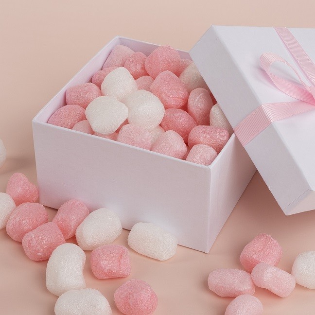 Шарики пенопласт, Маршмэллоу, Цветной микс, Розовый/Белый, Макарунс, 20-25 мм, 10 гр.