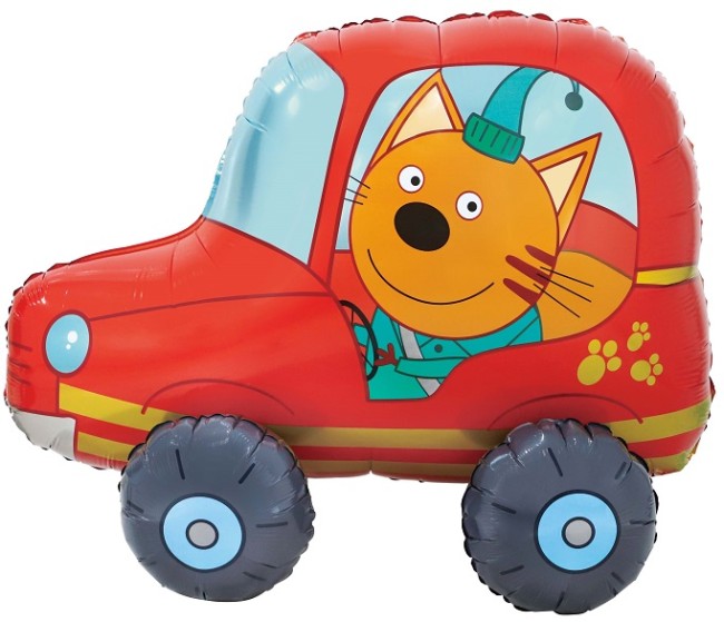 Fa 3D (29''/74 см) Фигура, Три Кота, Компот в машинке, 1 шт. в уп.