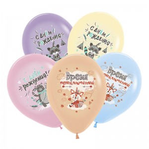 Sp (12"/30 см) СДР Животные-индейцы, Ассорти Пастель, 25 шт.