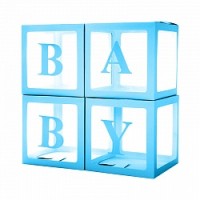 Набор коробок для шаров Baby, Голубой, 30*30*30 см, 4 шт. в кор.