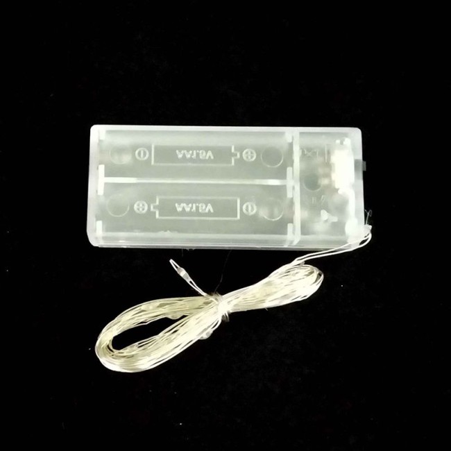 Светодиодная белая гирлянда "Роса" на батарейках, 30 шт, 3 м.