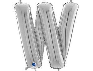 Gr БУКВА "W" (26"/66 см) Silver (1 шт.)