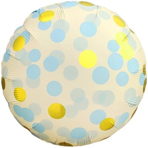 Fa (18''/46 см) Круг, Конфетти, Голубой, Сатин, 1 шт.