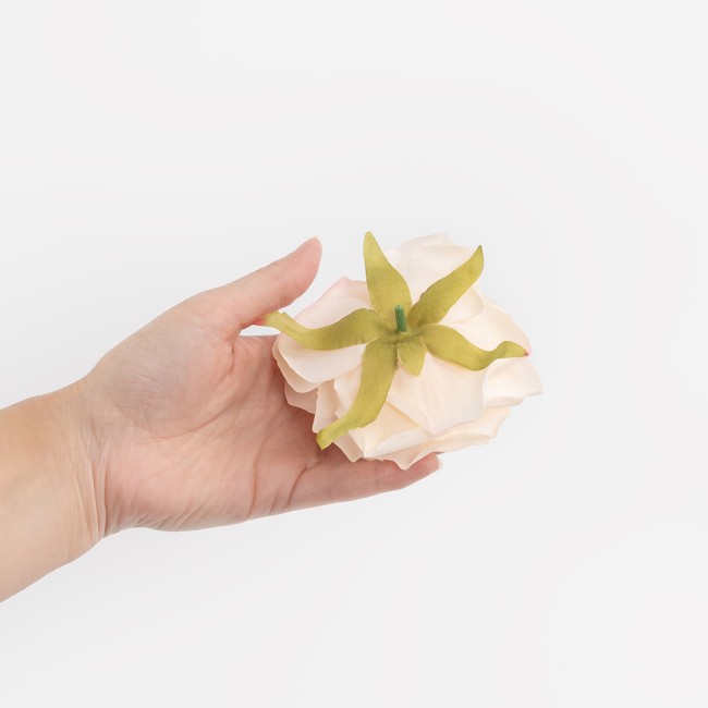 Роза (бутон), искусственная, Персиковый, 9 см, 3 шт. в упак.