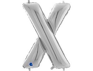 Gr БУКВА "X" (26"/66 см) Silver (1 шт.)