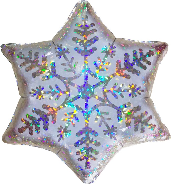 Fa (18''/46 см) Фигура, Снежинка, Серебро, Голография, 1 шт.