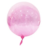 Y (18"/46 см) Сфера 3D, Deco Bubble, Розовый, Кристалл, 1 шт.