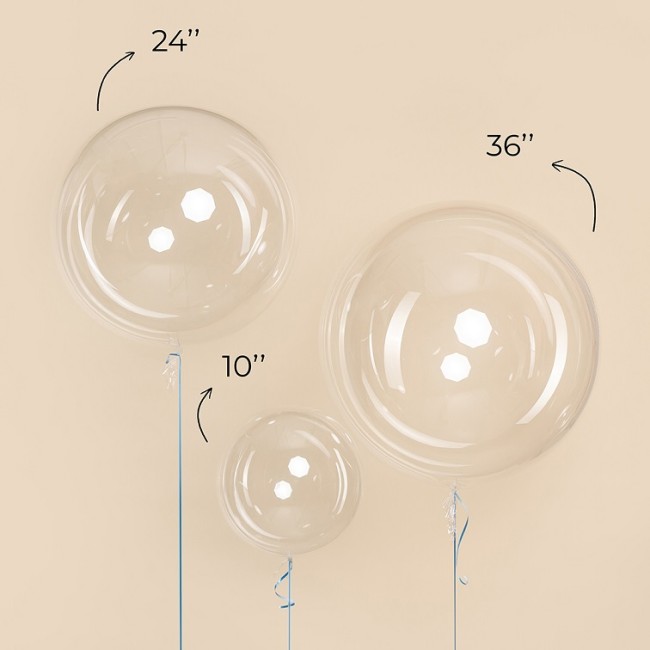 СБ (24''/61 см) Сфера, Deco Bubble, Прозрачный, Кристалл, 1 шт.