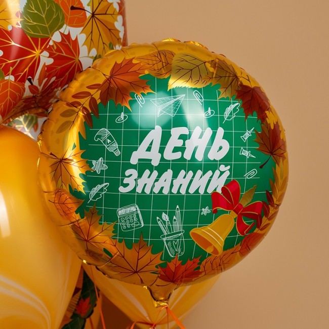 Fa (18''/46 см) Круг, День Знаний, 1 Сентября, Оранжевый, 1 шт.