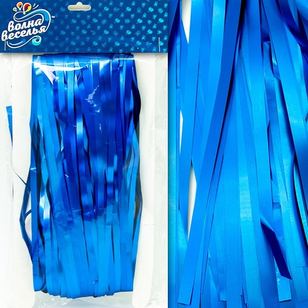 Занавес Дождик Синий, Матовый металл, 100*200 см, 1 шт.