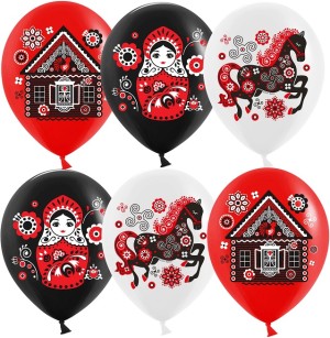 Дб (12''/30 см) Русские мотивы, Ассорти, пастель, 1 ст, 25 шт. Дб (12''/30 см) Русские мотивы, Ассорти, пастель, 1 ст, 25 шт.