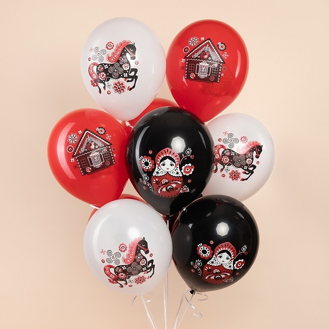 Дб (12''/30 см) Русские мотивы, Ассорти, пастель, 1 ст, 25 шт.