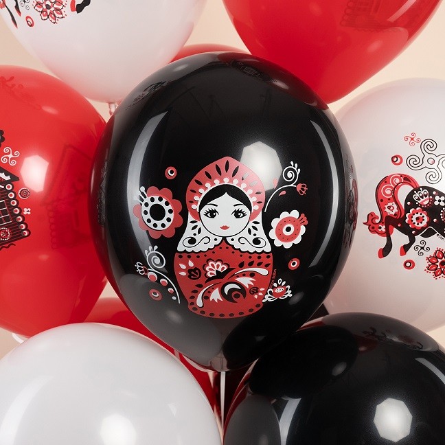 Дб (12''/30 см) Русские мотивы, Ассорти, пастель, 1 ст, 25 шт.