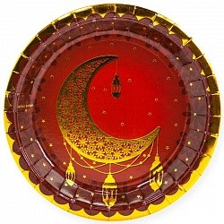 Тарелки (7"/18 см) Восточная сказка, Золото/Гранатовый, 6 шт.