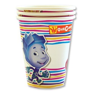 Стакан бум. Фиксики 250мл. 8шт/A