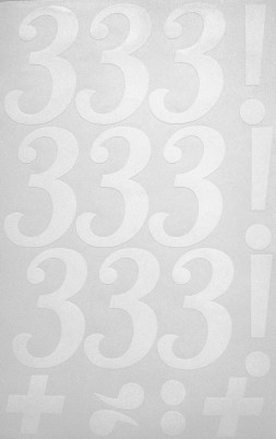 Наклейки буквы 8 см "З" белые, 1 лист