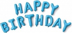 Набор шаров-букв (16"/41 см) Мини-Надпись "Happy Birthday", Голубой, 1 шт. в упак.