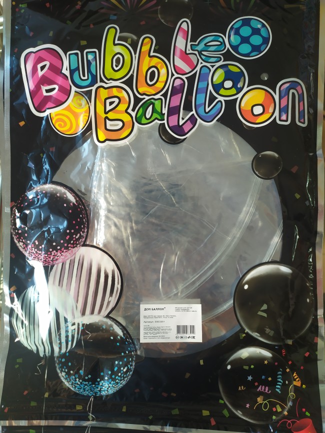 Fa (30''/76 см) Сфера 3D, Deco Bubble, Прозрачный, Кристалл, 1 шт.
