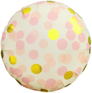 Fa (18''/46 см) Круг, Конфетти, Розовый, Сатин, 1 шт.