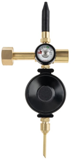 Насадка с манометром и прорезиненным нажимным клапаном и клапаном плавного нажатия, 1 шт.