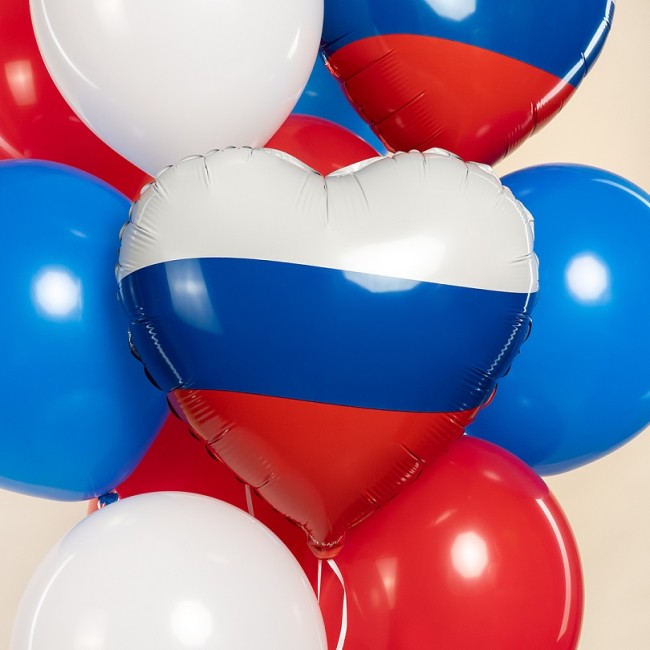 Fa (18''/46 см) Сердце, Триколор, 1 шт. в уп.