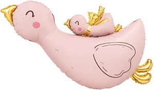Fa (38''/97 см) Фигура, Гусь с малышом, Розовый, Сатин, 1 шт. в уп.